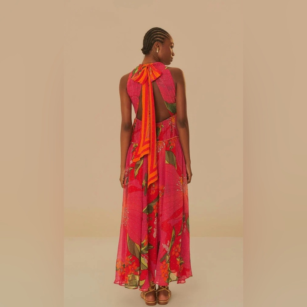 FARM RIO Red Pietra Floral Sleeveless Maxi Dress • S • NWT - Picture 12 of 16